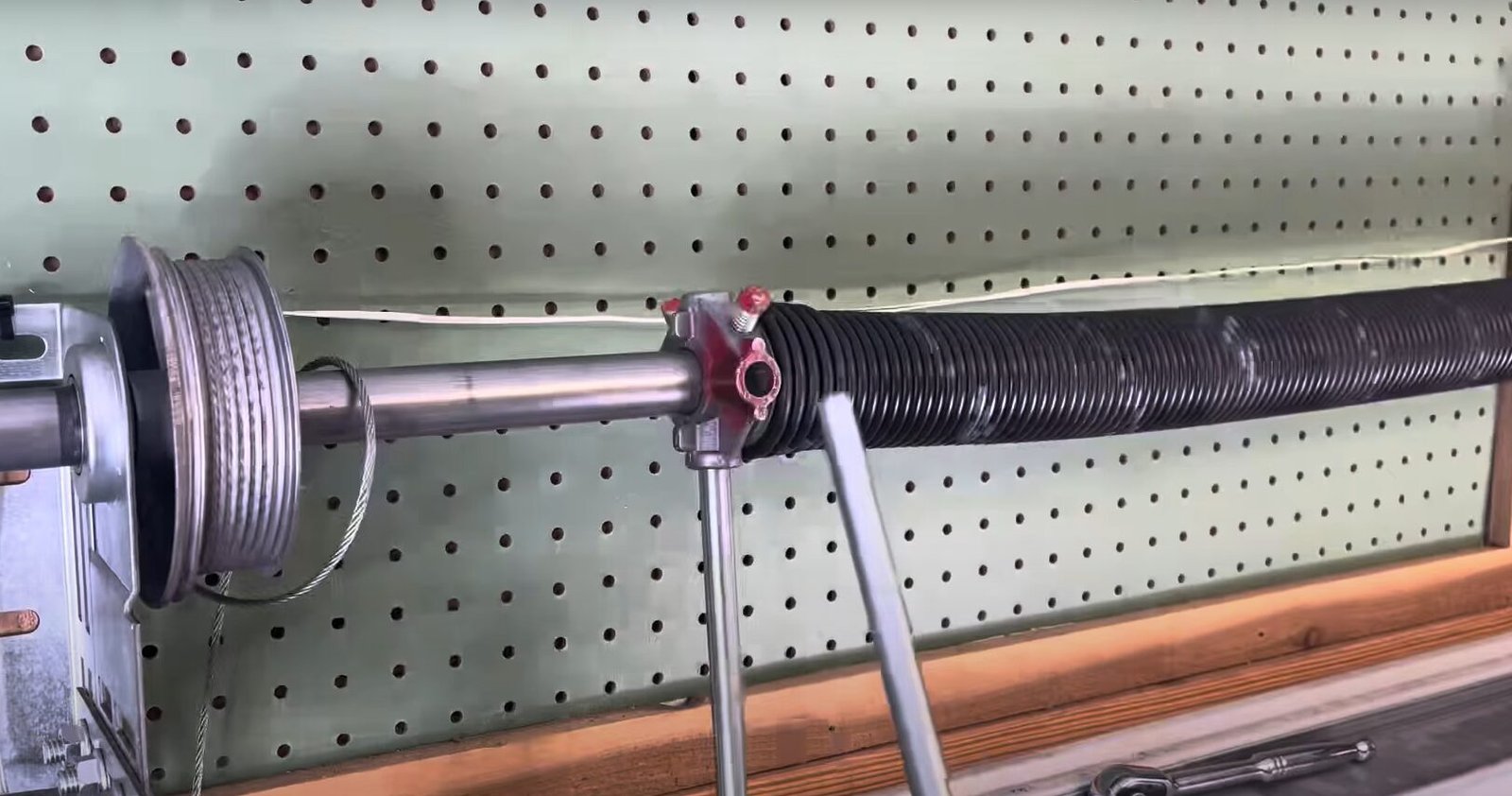 Garage door spring repair service.