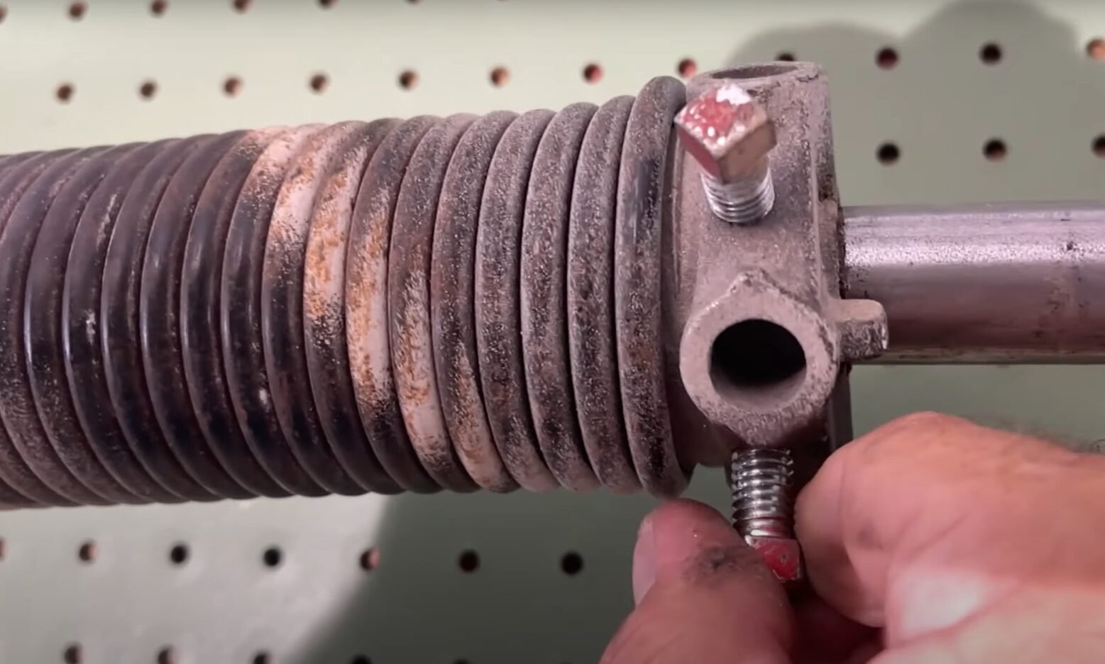 Garage door spring repair service.